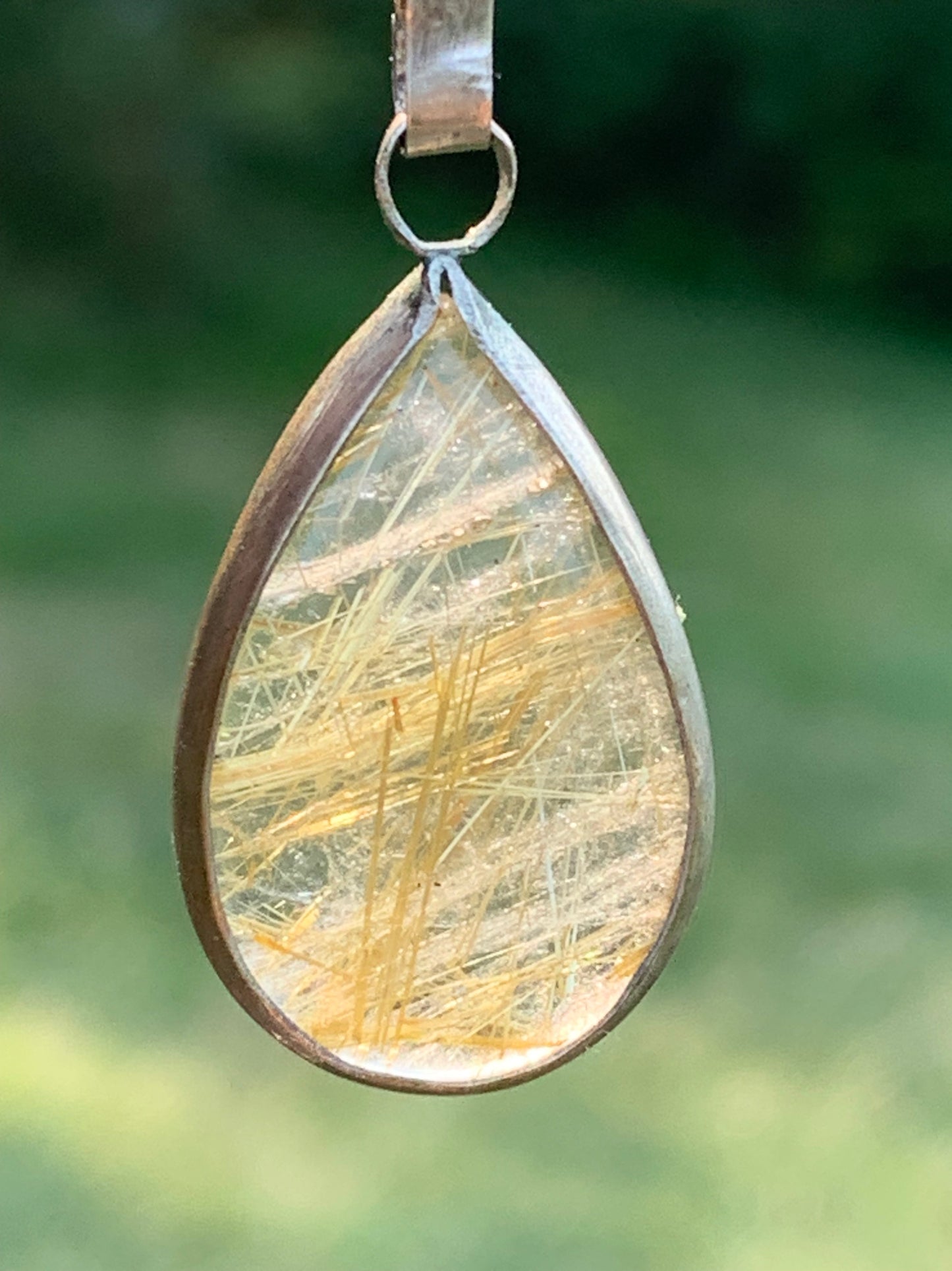 Rock crystal/quartz with golden rutiles, 35mm x 17 x 6 - 4.8 gr., perfect for jewelry, collections, exhibitions...