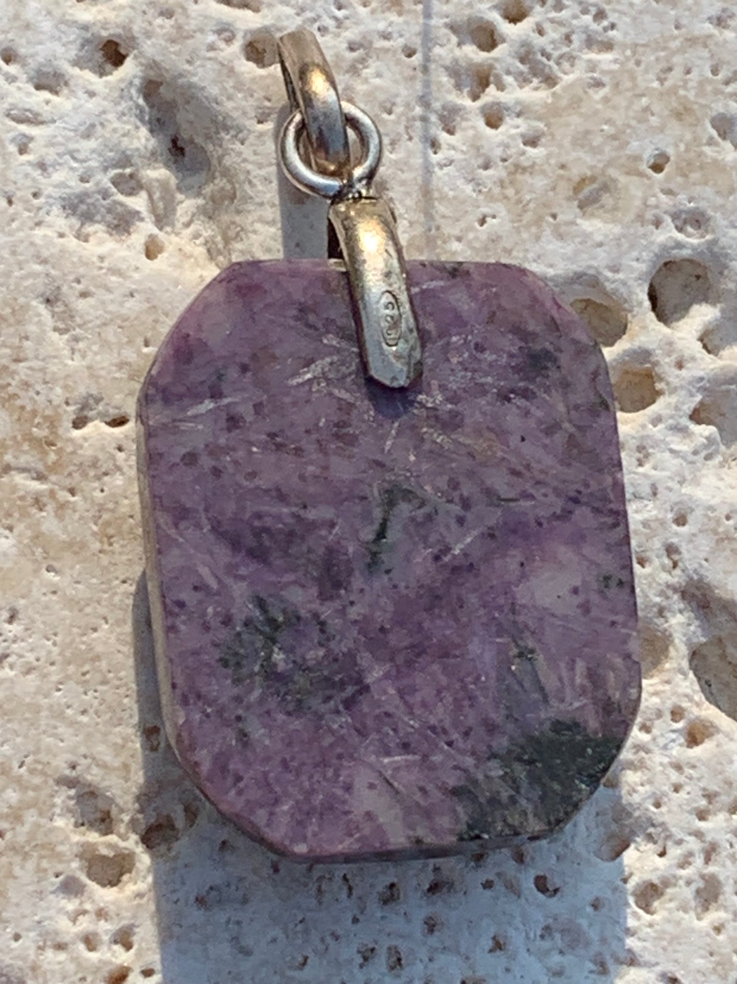 Charoite, 35mm x 20x 7mm drilled cabochon pendant. Sold with adjustable black cord!