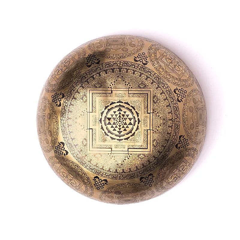Bowl in 7 metals with engraving of 'Green Tara', size 22/24 centimeters - +/- 1400/1600 grams approximately. Sold with a suitable mallet! Magnificent piece 'handmade' in Nepal! (Copy)