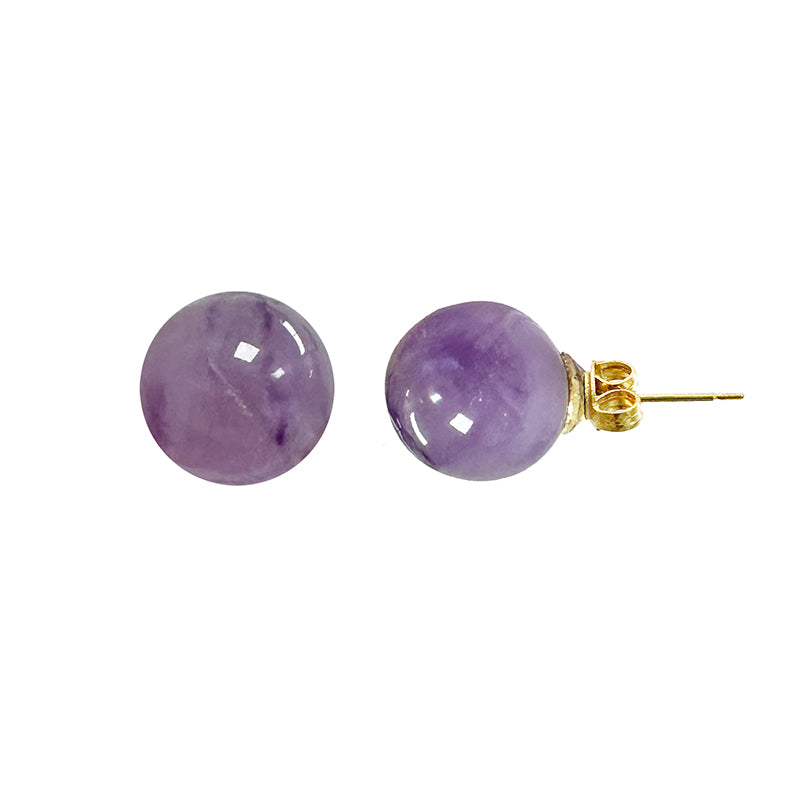 Puces/ Clous/ Boucles d'oreilles en Améthyste, Aventurine, Hématite, Oeil de tigre, Quartz rose. Qualité A à AA. Finition laiton argenté ou doré. Elégant, fin et parfait !