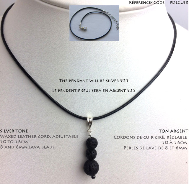 Lava stone, a pendant that is both aesthetic and functional, used for diffusing essential oils thanks to the natural properties of lava!