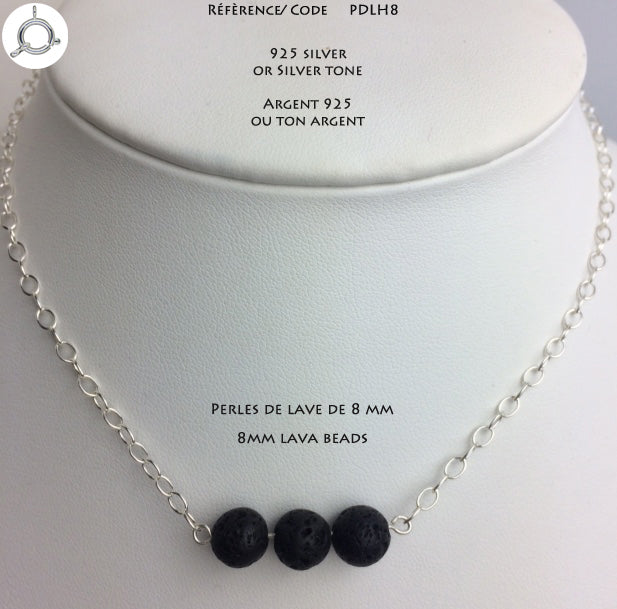 Lava stone, a pendant that is both aesthetic and functional, used for diffusing essential oils thanks to the natural properties of lava!