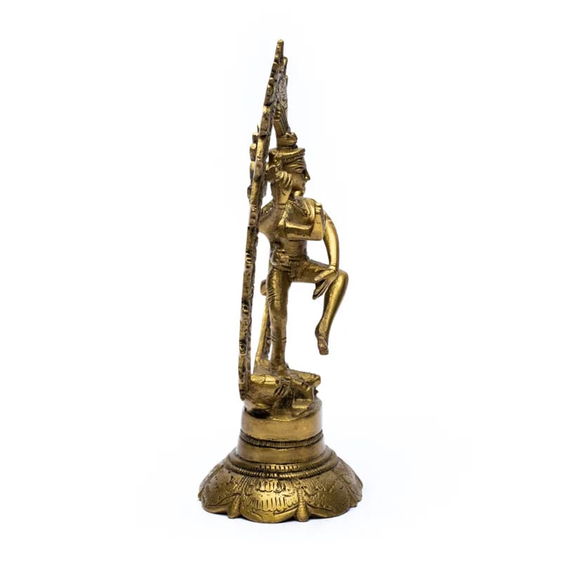 Brass Shiva Nataraj, 10, 15, and 20 cm, your choice. A Hindu deity, Shiva is the destroyer of all evil and is often depicted holding a trident. Shiva is Parvati's husband, and their son is Ganesh!