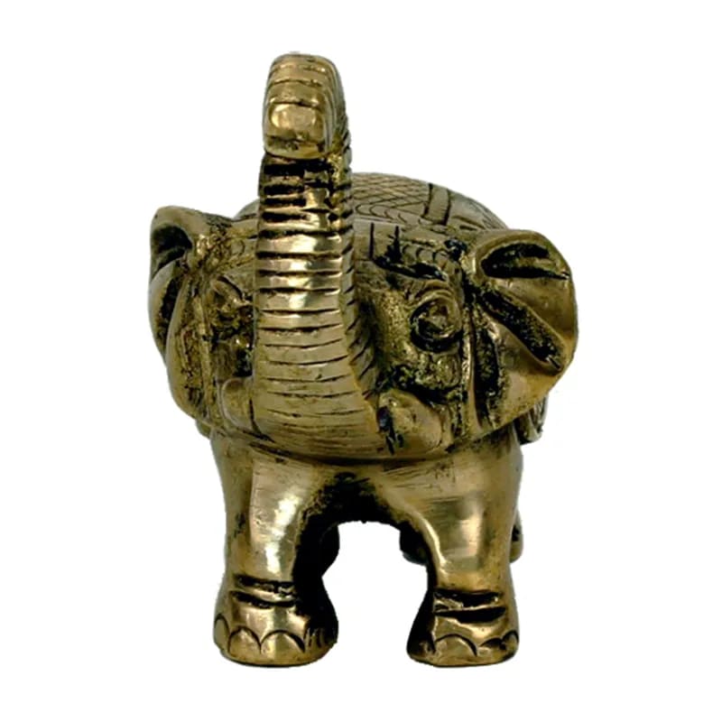 Mini elephant statuette made of metal (brass), measuring 7x7.5 centimeters - 220 grams. Made in Nepal! Magnificent little piece!