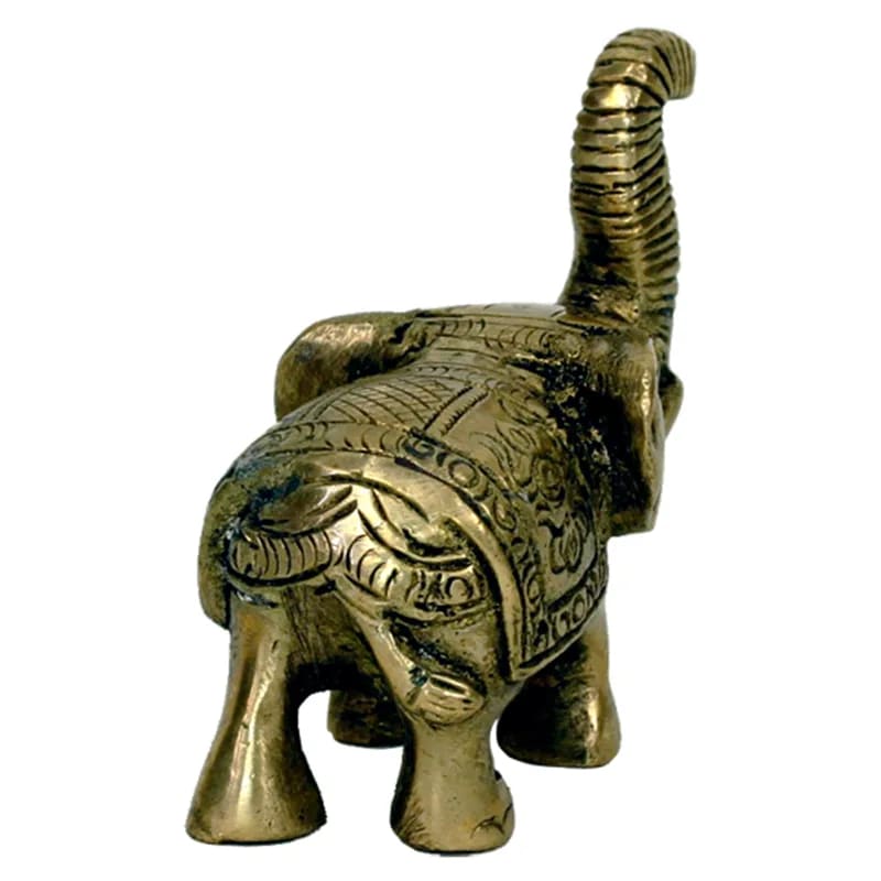 Mini elephant statuette made of metal (brass), measuring 7x7.5 centimeters - 220 grams. Made in Nepal! Magnificent little piece!