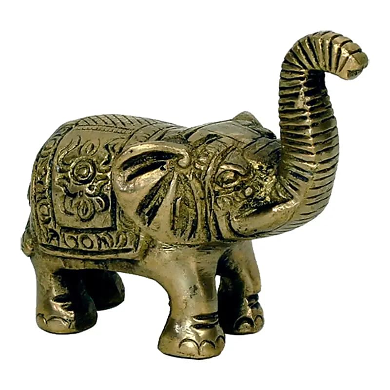 Mini elephant statuette made of metal (brass), measuring 7x7.5 centimeters - 220 grams. Made in Nepal! Magnificent little piece!