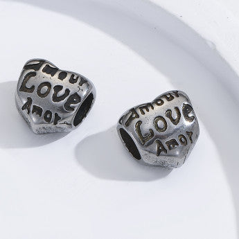 Sélection de perles avec gravures et formes diverses en acier inoxydable de 'haute qualité' pour la création de bracelets, colliers, Mala... De 8 à 20 millimètres - 23 Modèles au choix vendu à l'unité ou par 5 pièces !