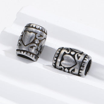 Sélection de perles avec gravures et formes diverses en acier inoxydable de 'haute qualité' pour la création de bracelets, colliers, Mala... De 8 à 20 millimètres - 23 Modèles au choix vendu à l'unité ou par 5 pièces !
