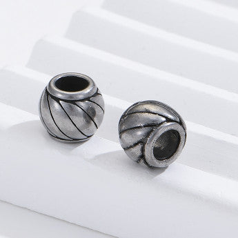 Sélection de perles avec gravures et formes diverses en acier inoxydable de 'haute qualité' pour la création de bracelets, colliers, Mala... De 8 à 20 millimètres - 23 Modèles au choix vendu à l'unité ou par 5 pièces !