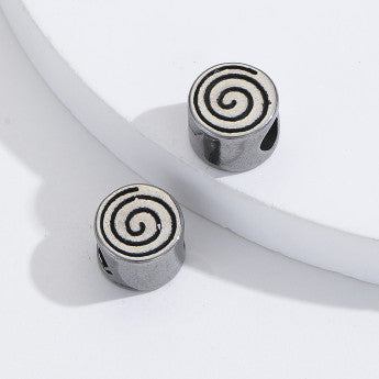 Sélection de perles avec gravures et formes diverses en acier inoxydable de 'haute qualité' pour la création de bracelets, colliers, Mala... De 8 à 20 millimètres - 23 Modèles au choix vendu à l'unité ou par 5 pièces !
