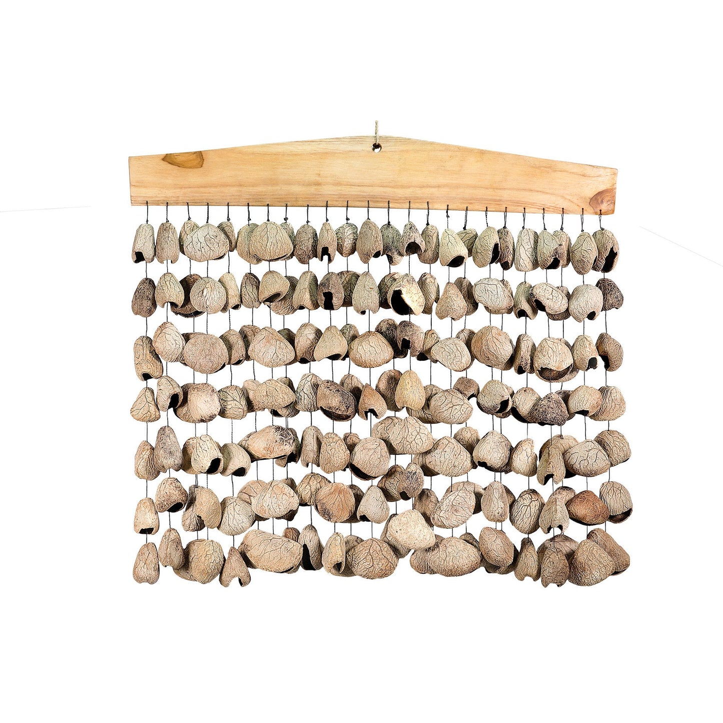 Bar Chimes/ Tree Chimes/ Seed Curtains, 50x50 centimeters, 4 seed patterns to choose from. A fascinating instrument found in the world of percussion. Sounds reminiscent of the wind in the branches!