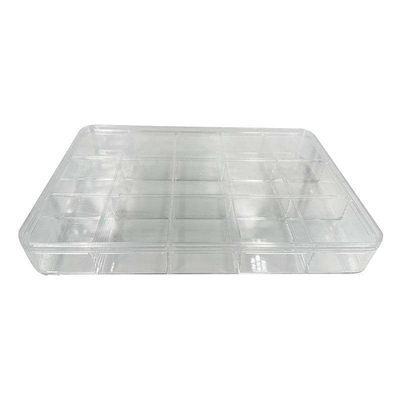 Selection of PVC boxes with independent sliding lids for storing minerals, crystals, jewelry... from 2 to 15 compartments, from 22 to 35 centimeters, perfect!