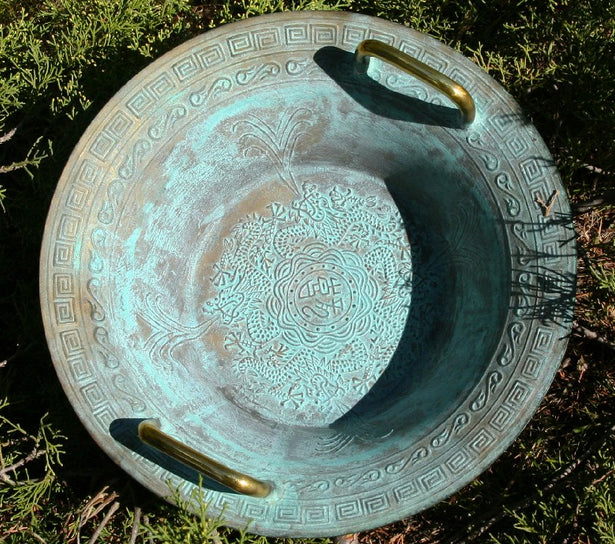 Taoist bronze bowl (rare), size 39 centimeters - 2250 grams, dates back to the Han Dynasty, more than 2000 years ago!