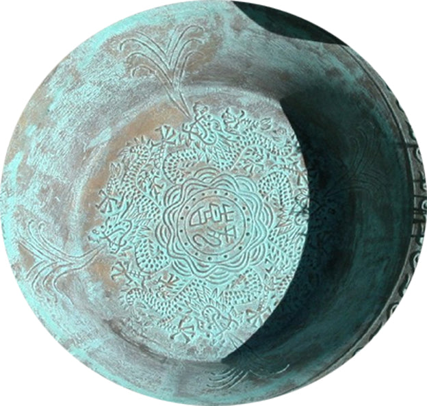 Taoist bronze bowl (rare), size 39 centimeters - 2250 grams, dates back to the Han Dynasty, more than 2000 years ago!