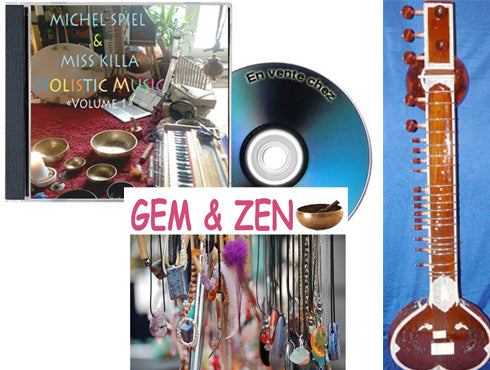 Compact disc/ clé usb ou téléchargement, Album de composition 'Holistic music', volume 1. Expériences sonores sur les 7 chakras à l'aide de plusieurs instruments de musiques Indienne, par Michel Spiel, créateur de Gem & Zen.