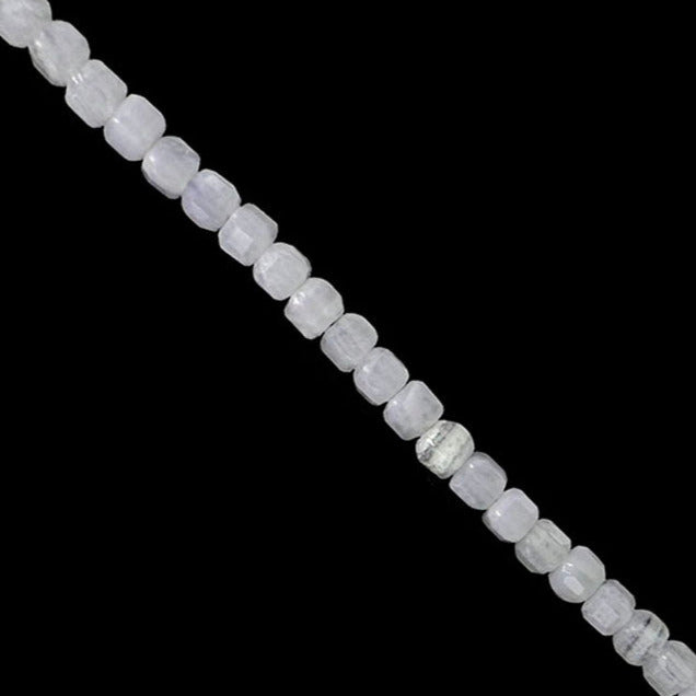 Blue lace agate! 2 millimeter square beads. Sold in 40 cm strands, 17 to 21 cm bracelets, or 45 cm necklaces. AA to AAA quality!