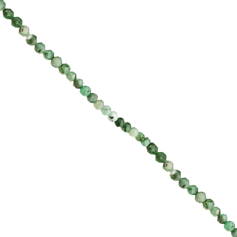Émeraude - Collier ou bracelet en Argent et perles facettées de 2/3 millimètres. En bracelet de 17 cm ou en collier de 40 cm. Qualité A à AA, superbes perles !