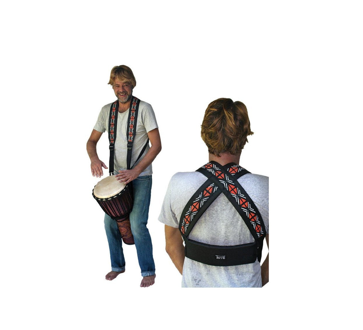 A selection of djembe accessories, including straps for standing up. 4 models to choose from. Perfect for djembes measuring 40 to 70 centimeters or other instruments!
