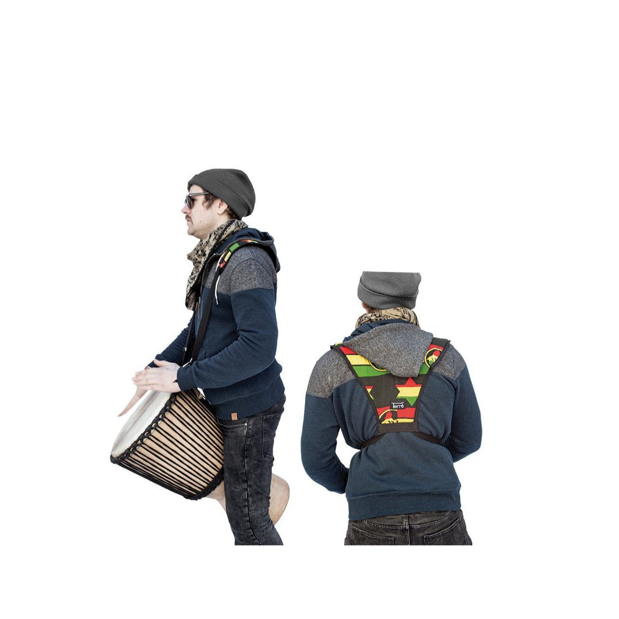 A selection of djembe accessories, including straps for standing up. 4 models to choose from. Perfect for djembes measuring 40 to 70 centimeters or other instruments!