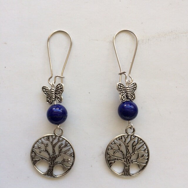 Boucles d'oreilles collection 'Arbre de vie', concept Gem & Zen, qualité AA à AAA, montées par "Gem & Zen". Vendu en finition Argent, laiton ton Argent ou doré + options pour des choix de montures, parfait !