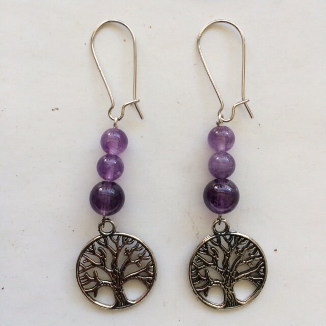 Boucles d'oreilles collection 'Arbre de vie', concept Gem & Zen, qualité AA à AAA, montées par "Gem & Zen". Vendu en finition Argent, laiton ton Argent ou doré + options pour des choix de montures, parfait !