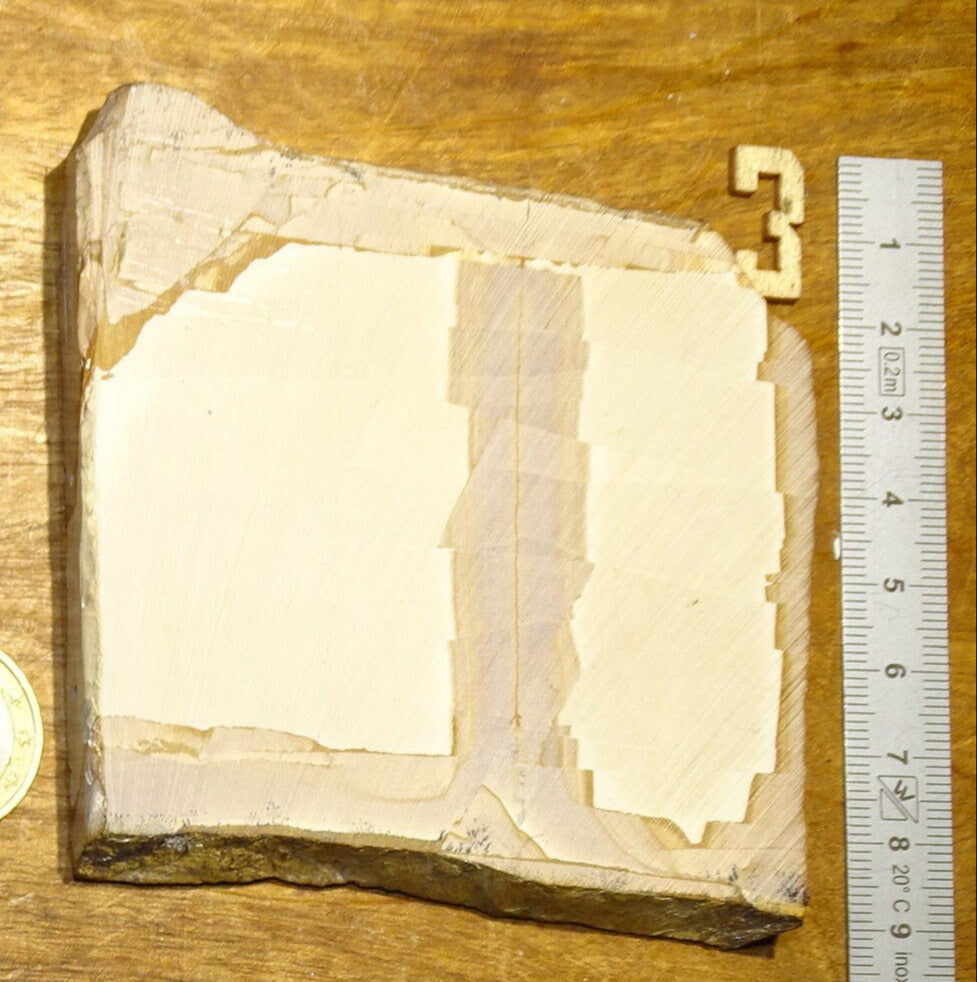 Jaspe/ Calcaire Ruiniforme de Suisse - Tranche sciée de 60 grammes - de 90 x 90 x 15mm !