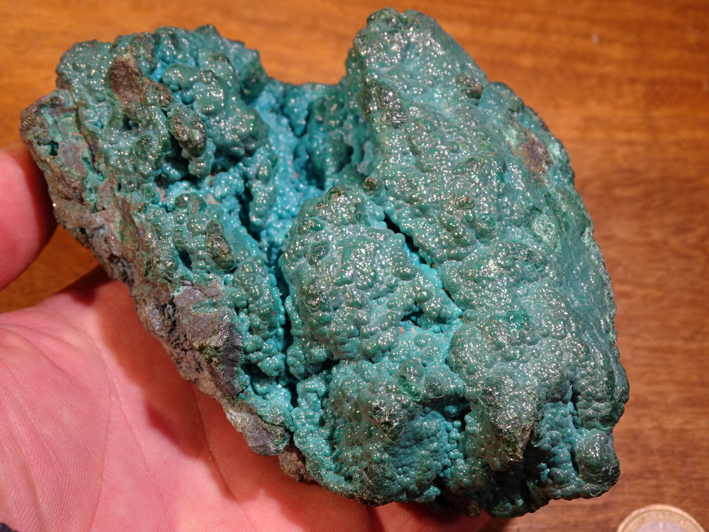 Chrysocolle, superbe spécimen brut de 110 x 90 x 80 - 245 grammes !