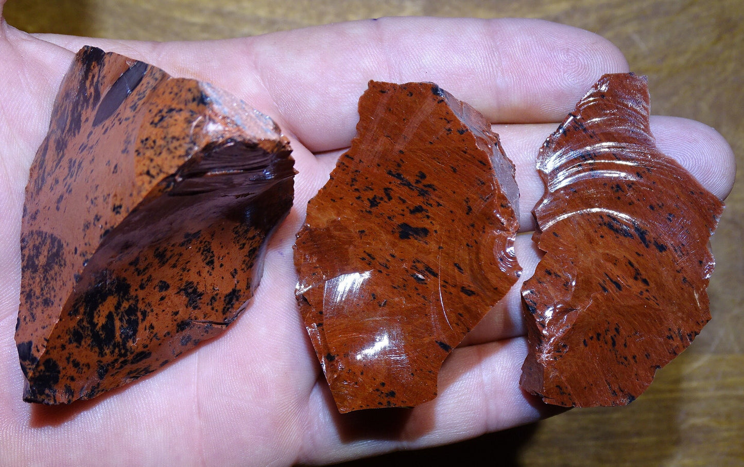 Obsidienne Acajou - Pièces brutes de 25 à 45 grammes - de 60 x 40 x 30mm !