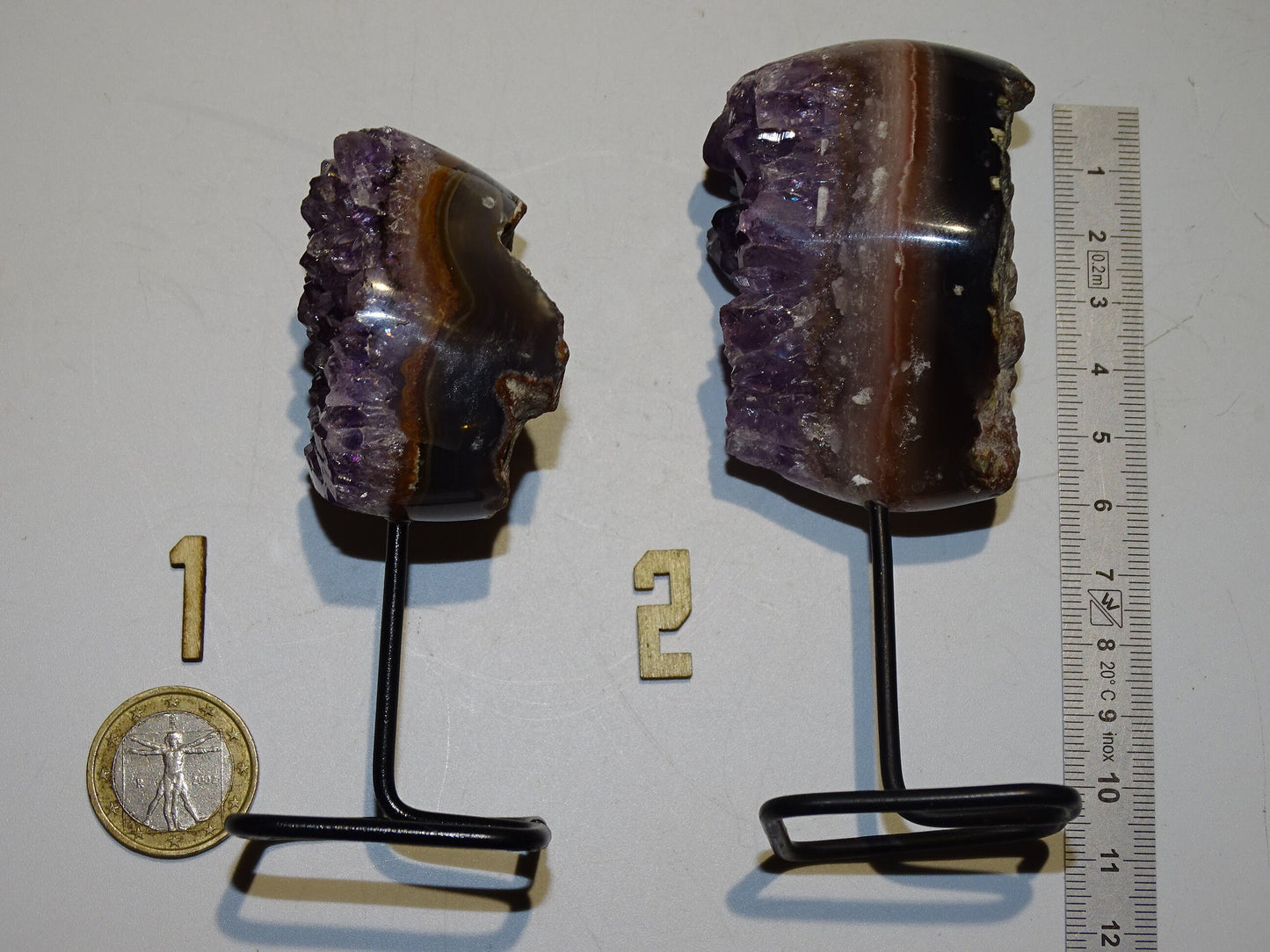 Amethyst, small druse with custom metal base. 10.5 cm high x4 x4 - 150 gr. Superb AA quality, from Brazil!
