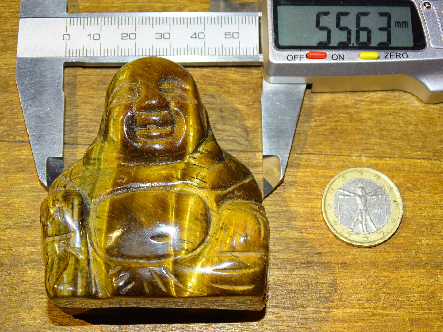 Handmade Tiger's Eye Stone Laughing Buddha. 70 millimeters high x 55 x 30 - A great little piece!
