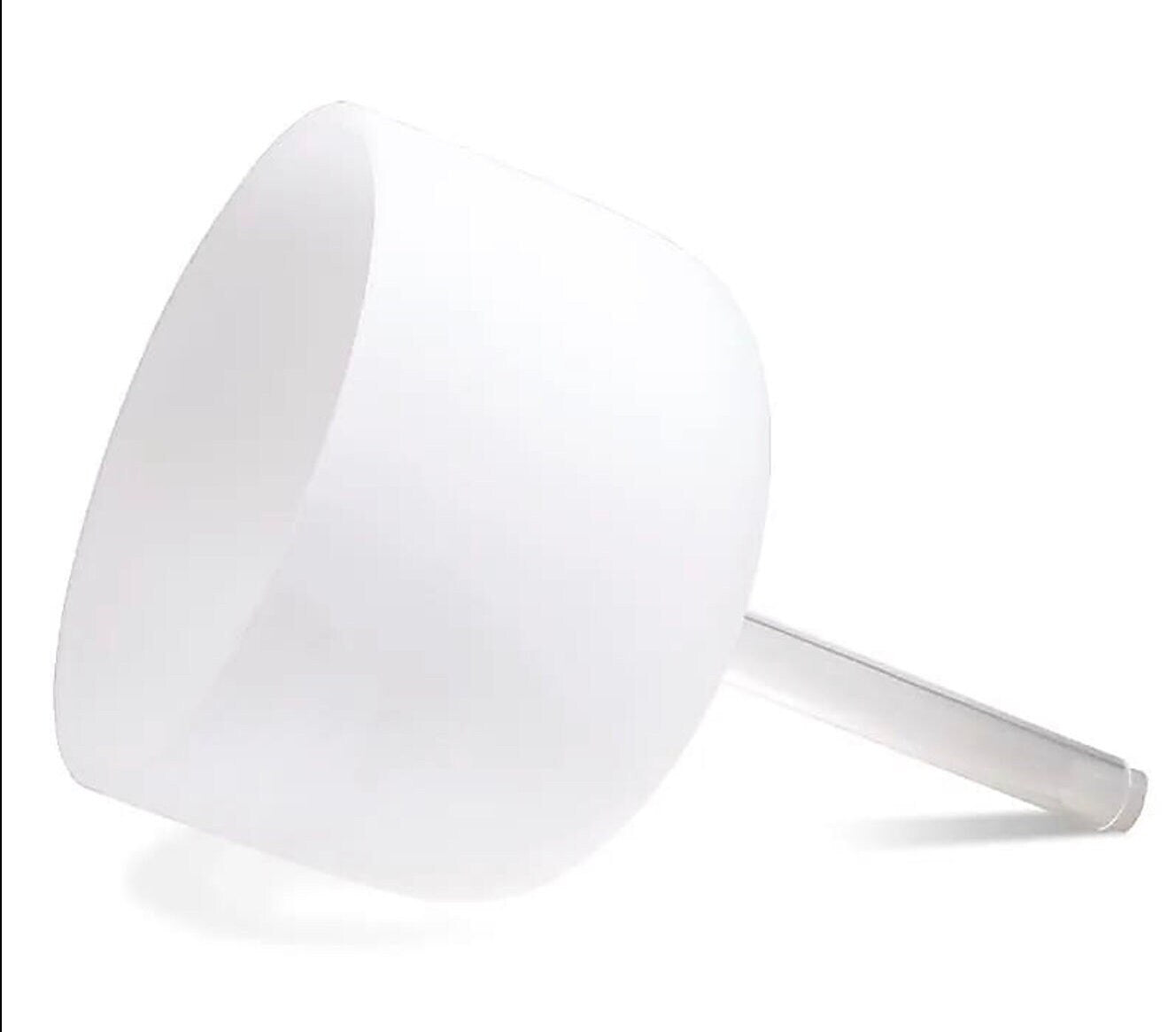 Frosted crystal singing bowl with refillable handle. 25 centimeters in diameter - 2700 grams - Notes D/D - F#/Fs - B/B - Sold with mallet and support ring!