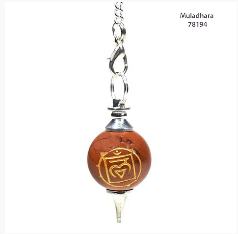 Sélection de pendules avec gravure des 'chakras', pour radiesthésie, pour professionnel ou débutant. Modèles au choix, parfait !