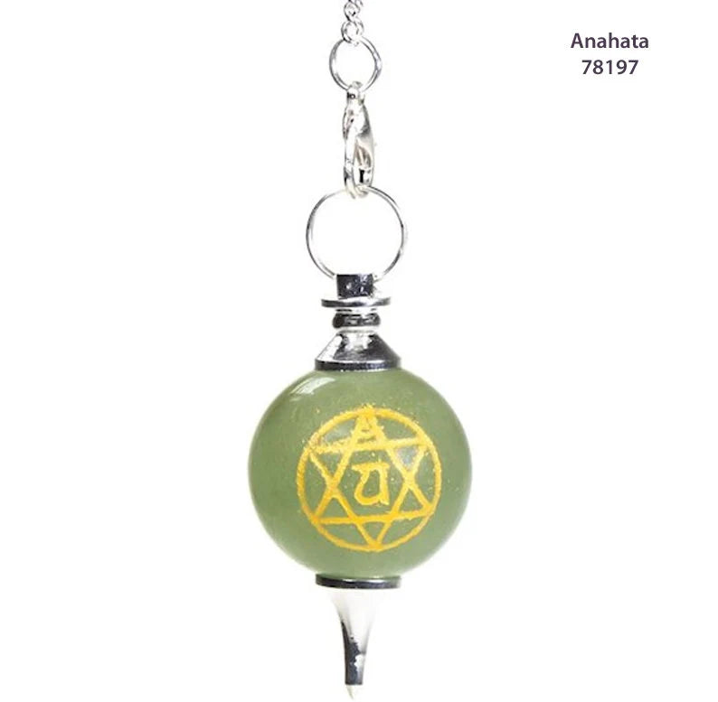 Sélection de pendules avec gravure des 'chakras', pour radiesthésie, pour professionnel ou débutant. Modèles au choix, parfait !