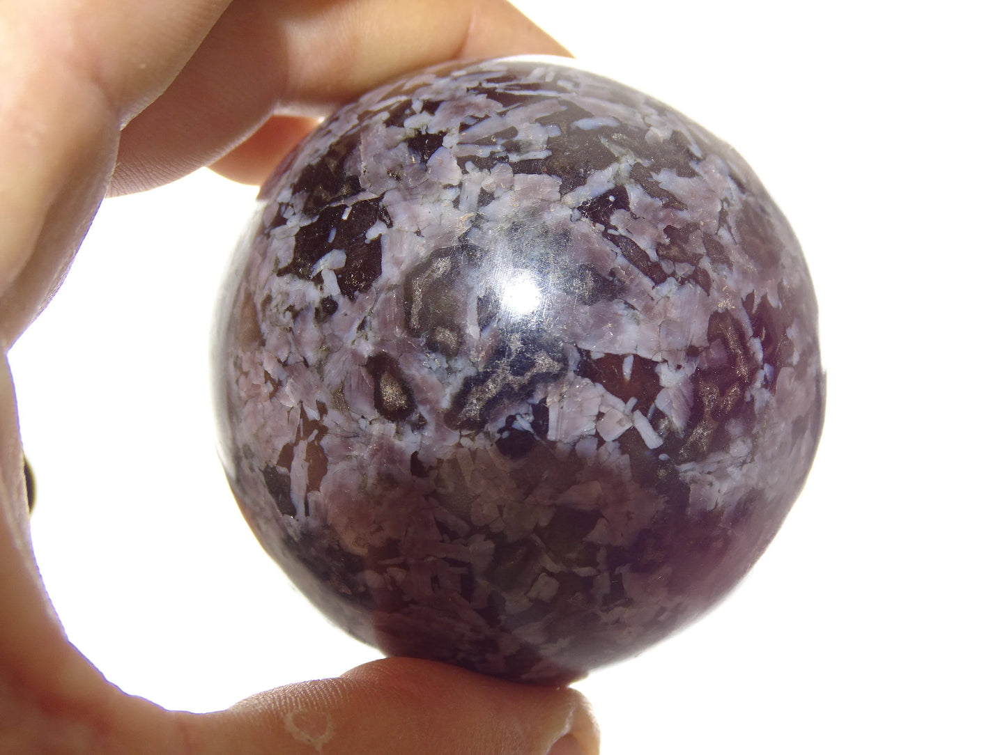 Sélection de sphères en Merlinite/ Gabbro, de 5,7 à 7,8 centimètres. Parfait pour la lithothérapie, collection, exposition...!