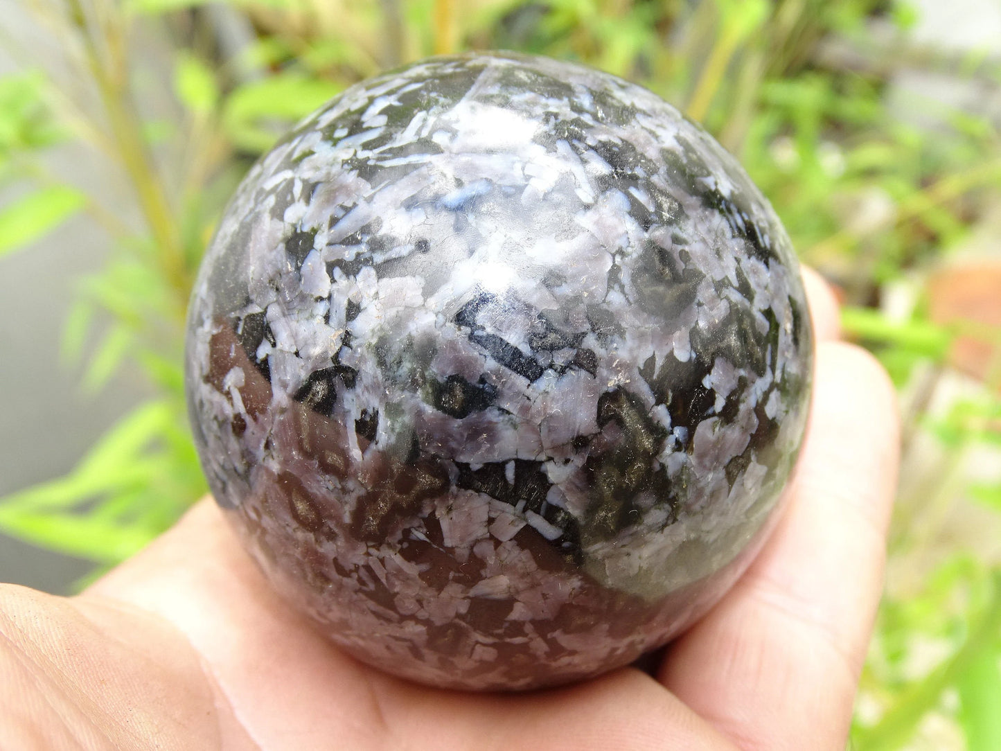 Sélection de sphères en Merlinite/ Gabbro, de 5,7 à 7,8 centimètres. Parfait pour la lithothérapie, collection, exposition...!