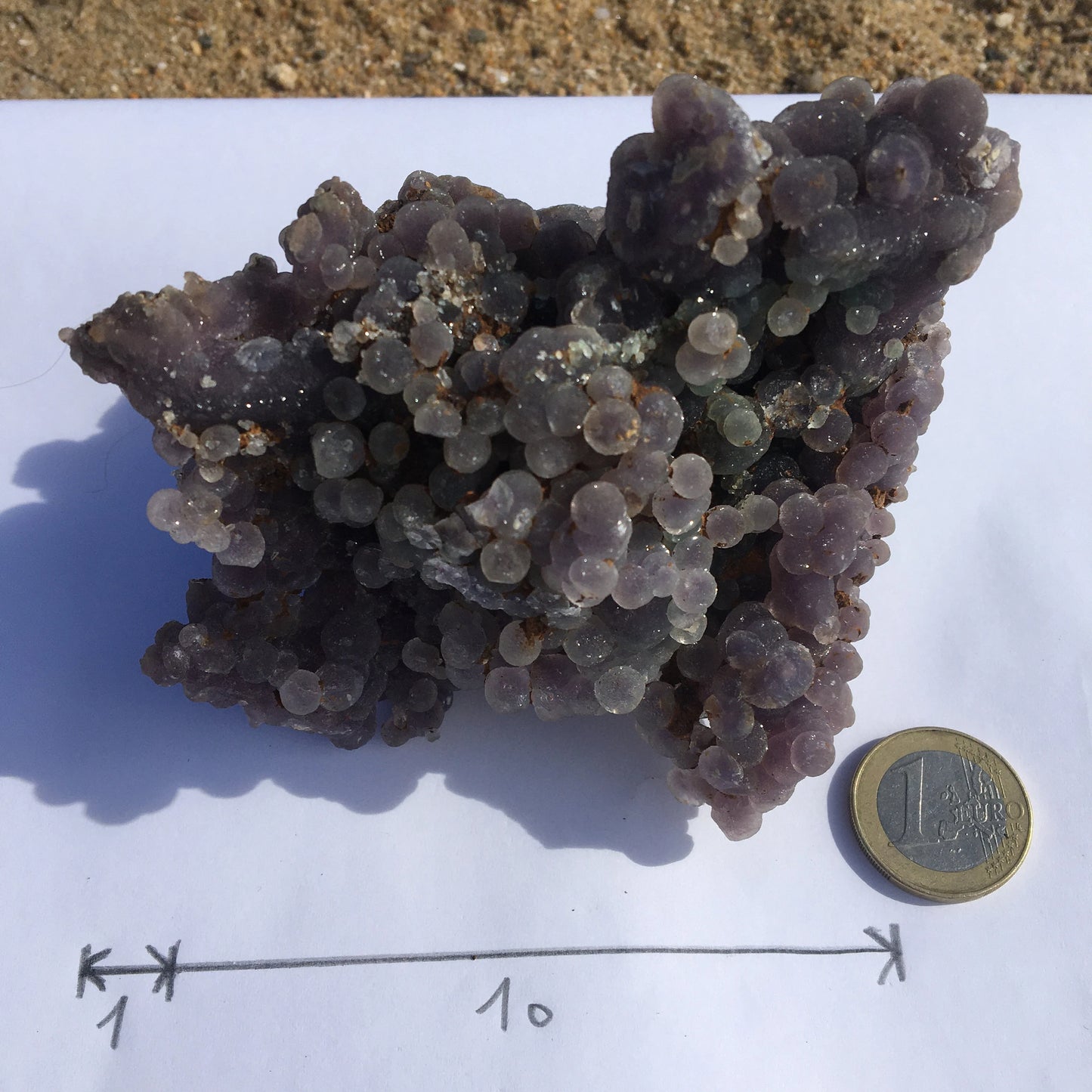 Agate botryoïde ou Agate 'raisin'. Magnifique pièce de 402 gr. - 125x100 85 mm. Parfait en collection ,exposition...
