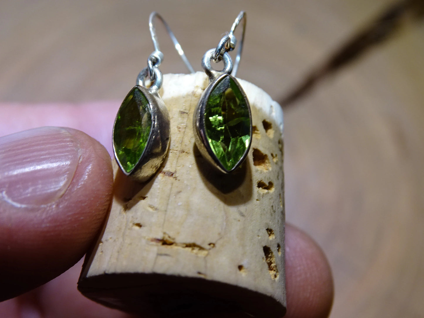 Peridot earrings, grade A to AA. Sold in silver finish, a true pair of wonders, perfect!
