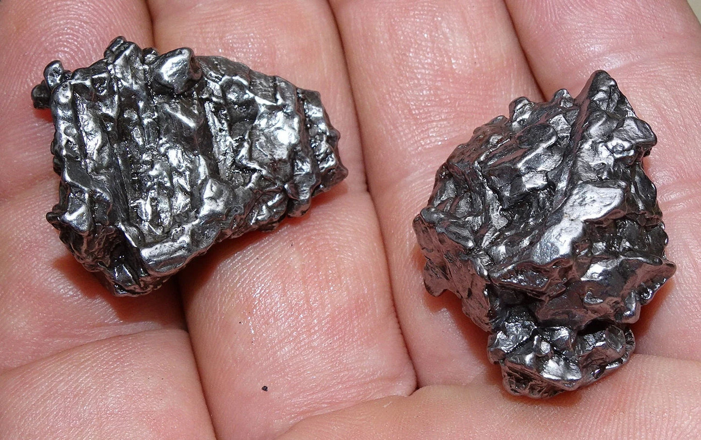 Selection of Campo Del Cielo meteorites from Argentina, 2 pieces to choose from. Very high quality as they are whole and compact. A true gem from space!