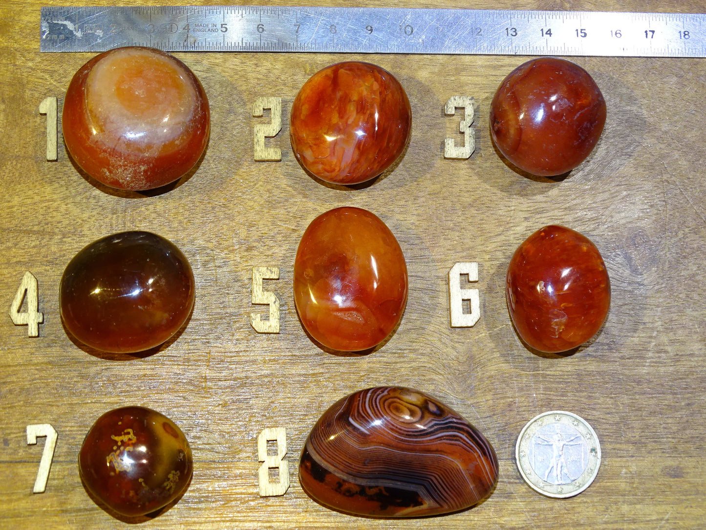 Cornaline, pierres roulées (polie), modèles au choix de 30 x 30 x 20 millimètres - de 15 à 20 grammes !