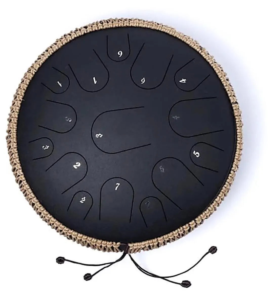 Handpan/ tambour percussion à
15 notes en Fcis/ Fa# mineur gamme éolienne , 36 cm, fabriqué en acier de haute qualité !