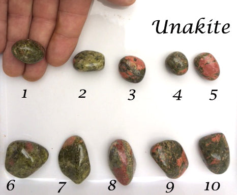 Jaspe Unakite - Pierres roulées de 10 à 20 grammes - de 30 x 40 x 15mm !