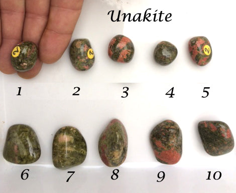 Jaspe Unakite - Pierres roulées de 10 à 20 grammes - de 30 x 40 x 15mm !