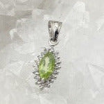 Collection Retro' | Pendentif en Argent serti d'une pierre 'gemme' en : Aigue-Marine - Améthyste - Grenat - Iolite - Péridot - Quartz fumé ou Lemon !
