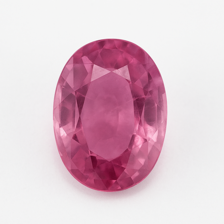 Saphir rose naturel de 0,60 carat - 5,76 x 4,62 x 2,45 mm. Couleur rose violacé lumineux, certifié IGE. Idéal pour bague ou pendentif raffiné !