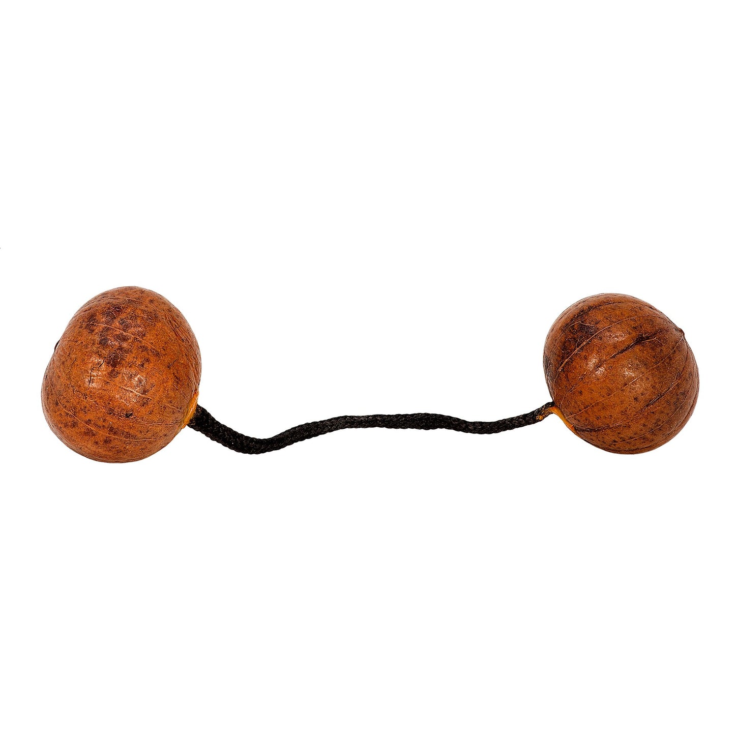 Thélevi ou Asratoa, hochet/ shaker africain composé de deux boules en bois de seet reliées par une ficelle. Longueur de la ficelle : 12-13 cm.. Parfait pour l'accompagnement, pour battre la mesure ! Un son entrainant et hypnotisant ! (Copie)