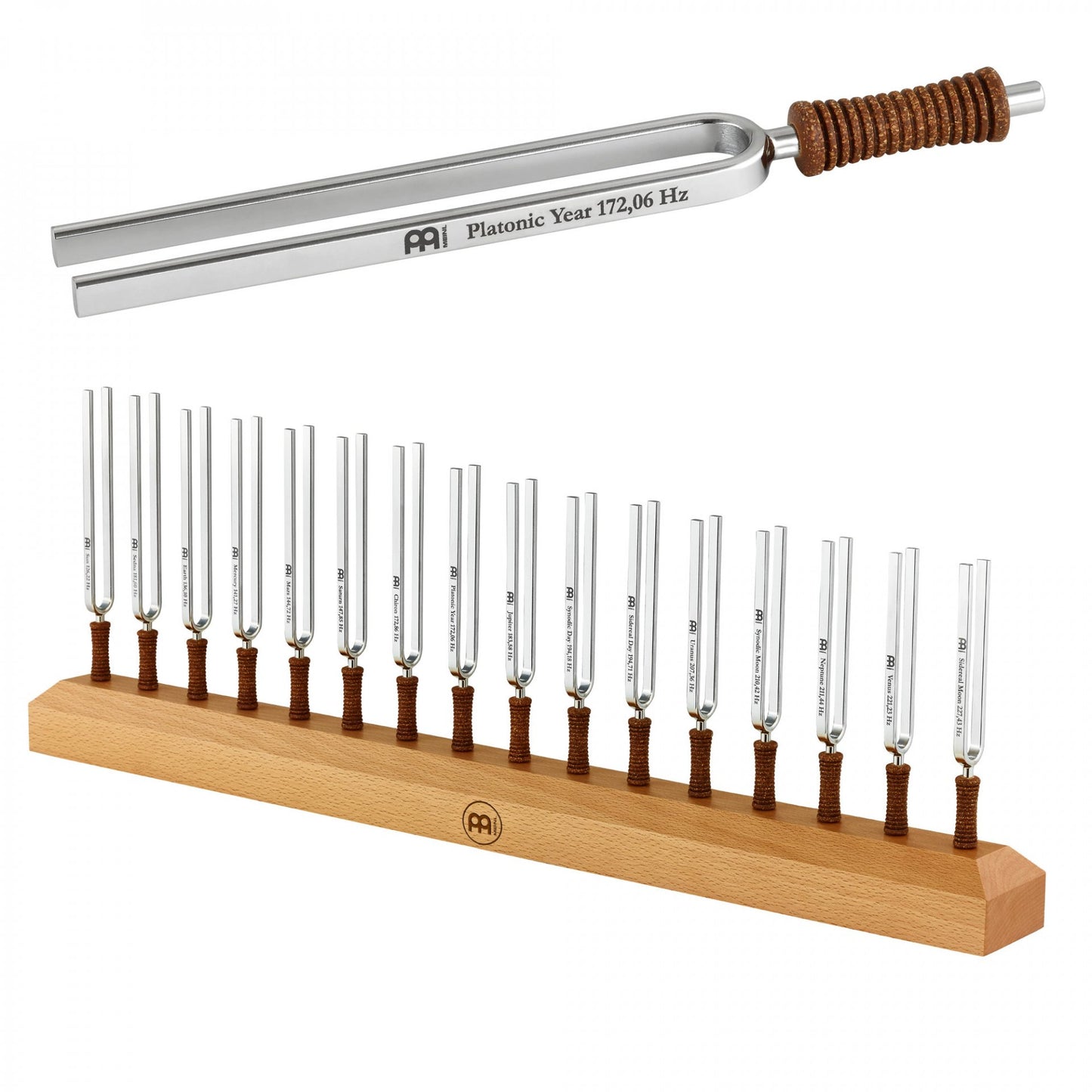 Sélection de diapasons 'Sonic Energy' de chez Roland Meinl, fréquence au choix, taille de 30 x 3 centimètres environ. vendu à l'unité ou en 2 sets. Maillet, activateur, housse et support en bois en option ! très bonne qualité !