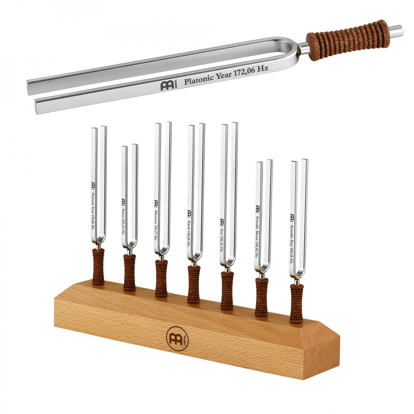 Sélection de diapasons 'Sonic Energy' de chez Roland Meinl, fréquence au choix, taille de 30 x 3 centimètres environ. vendu à l'unité ou en 2 sets. Maillet, activateur, housse et support en bois en option ! très bonne qualité !