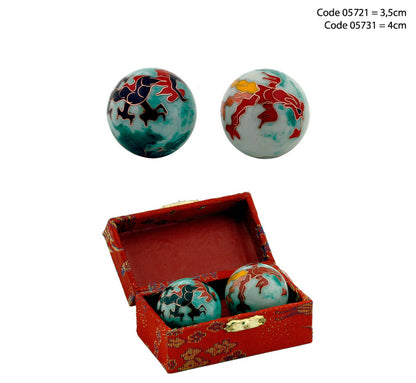 Boules Chinoise ou Boules de santé 'sonore', 6 modèles/ 2 Tailles au choix. Livrées dans un coffret luxueux rouge, bleu ou vert !