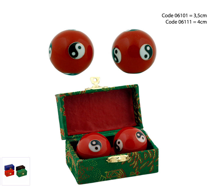 Boules Chinoise ou Boules de santé 'sonore', 6 modèles/ 2 Tailles au choix. Livrées dans un coffret luxueux rouge, bleu ou vert !