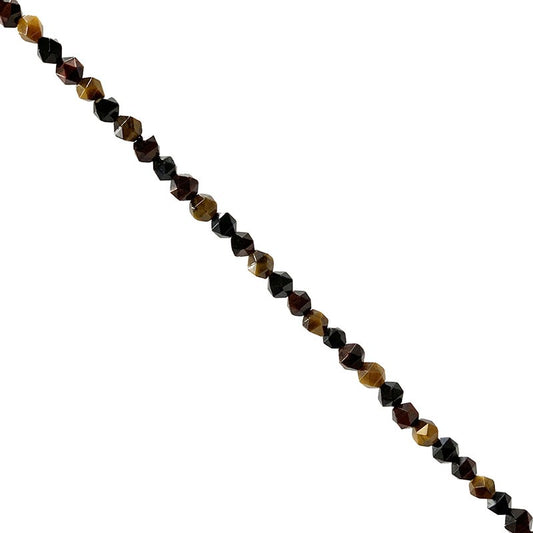 Perles 'Icosaèdres' de 6 millimètres en mix avec oeil de tigre, oeil de faucon, oeil de taureau. Option de vente en : fil de perles 38/39 cm, en bracelet de 17 à 21cm, en collier de 45 ou sautoir de 60cm. Qualité AA à AAA, superbes perles !